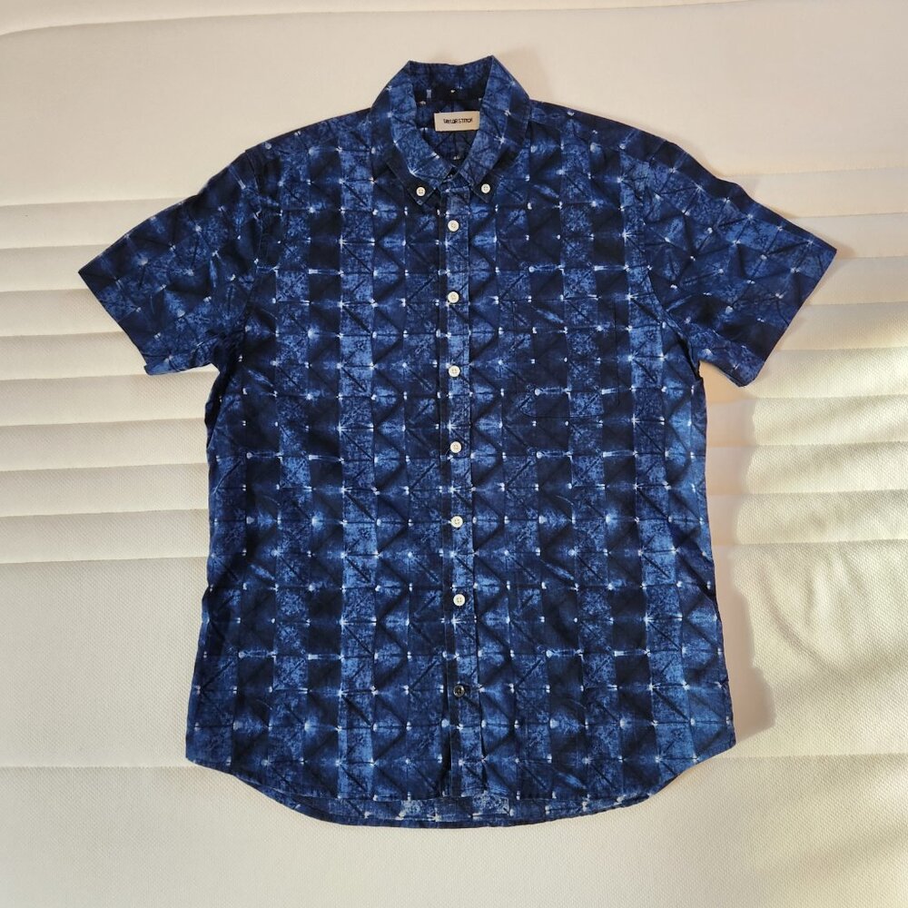 Taylor Stitch - The Short Sleeve Jack in Deep Navy Geo - Size M-40